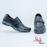 Туфлі спортивні чоловічі шкіряні чорного кольору “Style Shoes”, фото 2