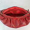 Сумка жіноча "Діва" натуральна шкіра, червона флотар, фото 5