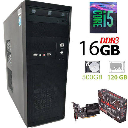 ПК Hyundai iTMC Pentino Tower / Intel Core i5-2400 (4 ядра по 3.1 — 3.4 GHz) / 16 GB DDR3 / 120 GB SSD NEW+500, фото 1