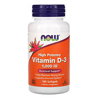 Витамин D3, NOW Foods Vitamin D3 1000 IU 180 мягких капсул