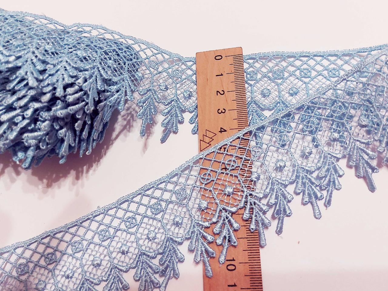 Мереживо кружево макраме на метраж 5см. Голубе. Ціна за 1 метр.