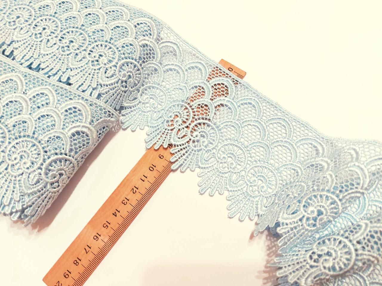 Меререживо на метраж, макраме, ніжне голубе 9 см