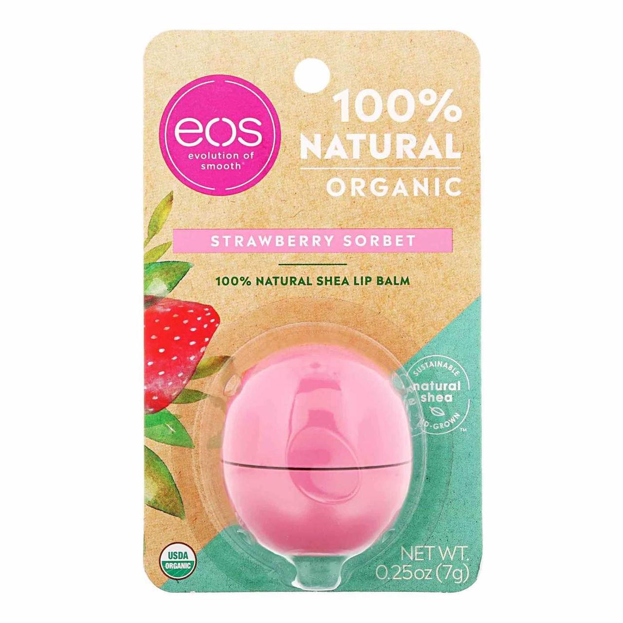 Бальзам для губ EOS Strawberry Sorbet "Полуничний сорбет" на індивідуальному блістері