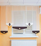 Комплект панельних фіранок Firanka Ажур 5шт карниз 200см молочний з коричневим (40_4п), фото 3