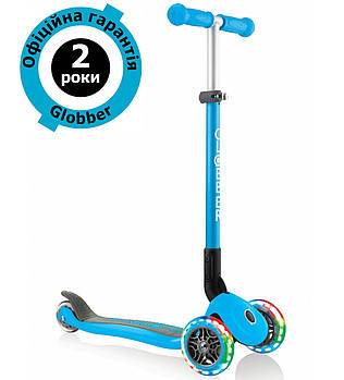 Самокат Globber Primo Foldable Lights Sky Blue (блакитний)