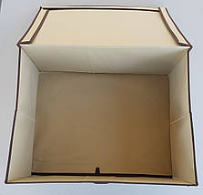 Коробка-органайзер 60 * Д 45 * В 30 см. Колір бежевий для зберігання одягу, взуття або невеликих предметів, фото 2