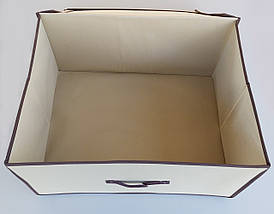 Коробка-органайзер 60 * Д 45 * В 30 см. Колір бежевий для зберігання одягу, взуття або невеликих предметів, фото 3