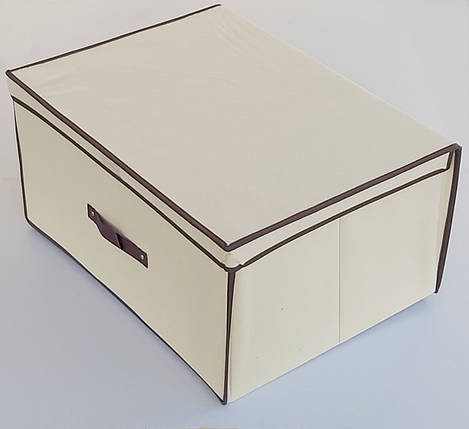 Коробка-органайзер 60 * Д 45 * В 30 см. Колір бежевий для зберігання одягу, взуття або невеликих предметів, фото 2
