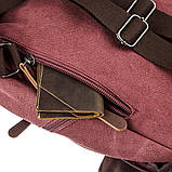 Компактний жіночий текстильний рюкзак Vintage 20195 Малиновий, фото 2