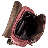 Компактний жіночий текстильний рюкзак Vintage 20195 Малиновий, фото 6