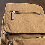 Компактний жіночий текстильний рюкзак Vintage 20196 Коричневий, фото 9