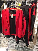 Прогулянковий костюм жіночий трійка розмір С М чорний червоний бренд SOGO