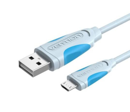 Шнур, кабель Vention usb 2.0 — micro usb (300 см) (сіро-блакитний)