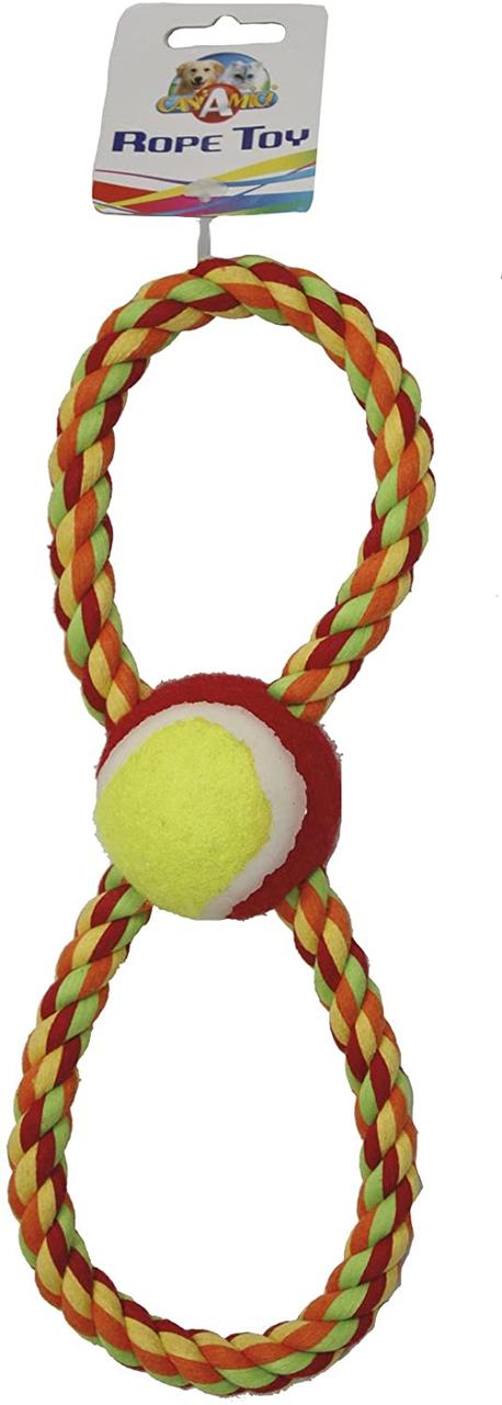 Іграшка для собак грайфер вісімка з м'ячем 28 см Croci PASTEL, фото 1