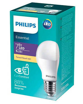 Лампа світлодіодна PHILIPS 7W E27 4000K LEDBulb A60