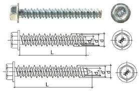 Гвинт для будівельних матеріалів з шестигранною голівкой WB6