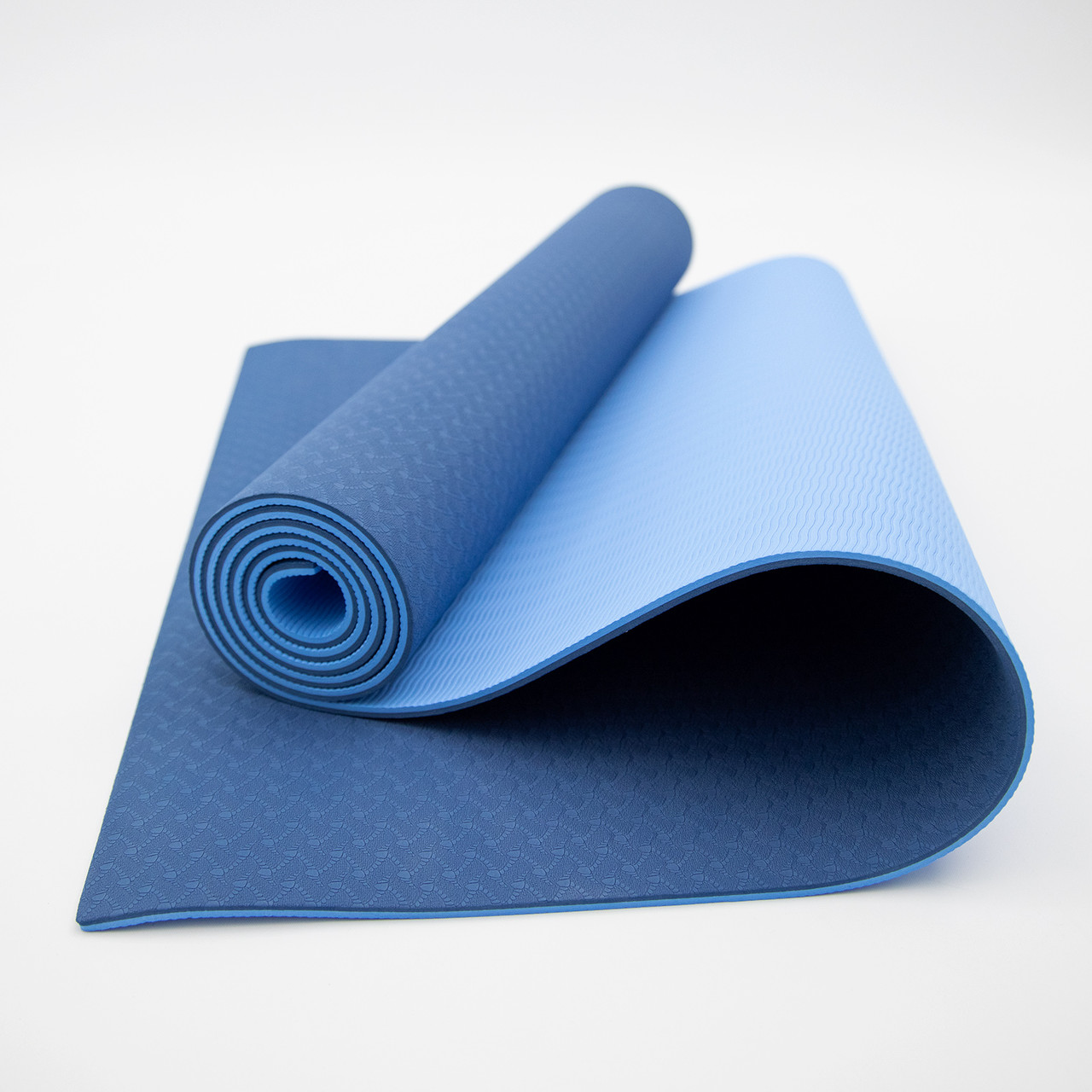 Килимок для йоги та фітнесу TPE (йога мат, каремат спортивний) OSPORT Yoga ECO Pro 8мм (FI-0112) Синьо-блакитний
