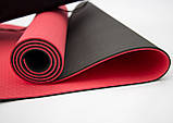 Килимок для йоги та фітнесу + чохол (мат, каремат спортивний) OSPORT Yoga ECO Pro 6мм (n-0007) Червоно-чорний, фото 3