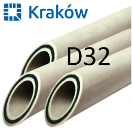 ПОЛІПРОПІЛЕНОВА ТРУБА PPR KRAKOW BASALT СКЛОВОЛОКНО D32, ПОЛЬЩА