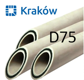 ПОЛІПРОПІЛЕНОВА ТРУБА PPR KRAKOW BASALT СКЛОВОЛОКНО D75., ПОЛЬЩА
