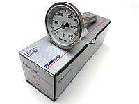 Термометр биметаллический трубчатый PAKKENS Ø63мм. от 0 до + 500°С / гильза L=100 мм (с резьбой 1/2") Турция.