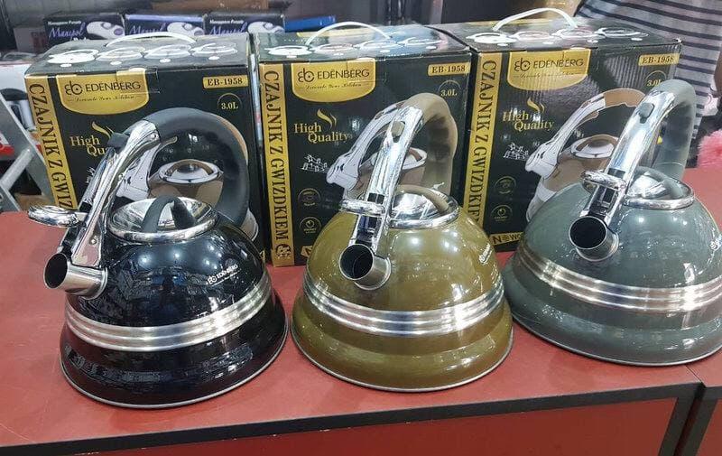 Чайник з нержавіючої сталі 3.0 л Edenberg EB-1958 Газовий чайник зі свистком для індукційної плити, фото 1