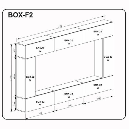 Стінка в готельну Міромарк BOX-F2 білий глянець, фото 3