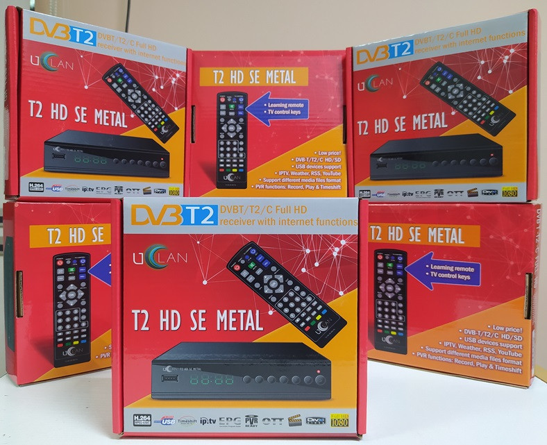 Приставка Т2 приймач ресивер декодер DVB-T/T2/C Uclan T2 HD SE Internet Metal цифрове тюнер т2 кабельне
