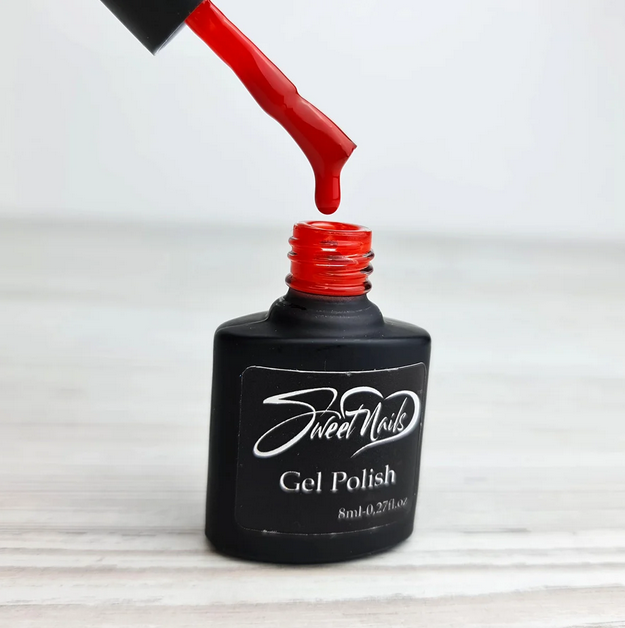 Гель лак для нігтів Sweet Nails яскраво червоний №1 8мл