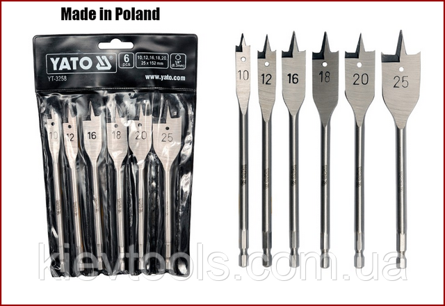Набір перових свердел по дереву Yato YT-3258