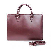 Елегантна жіноча сумка люкс класу зі знімною шлейкой Жіноча шкіряна сумка Fancy A4 бордова