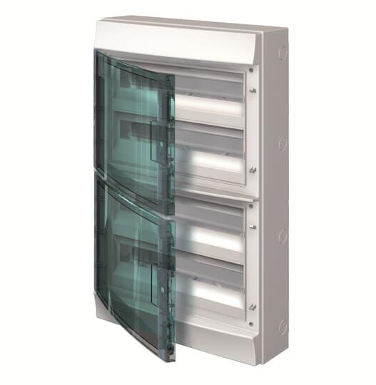 Щит АВВ MISTRAL IP65 зовнішній 72 модуля прозорі димчасті двері з N/PE клеми (арт. 1SLM006501A1209), фото 1