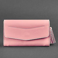 Кожаная женская сумка Элис розовая Функциональная женская сумочка-клатч Шикарная женская сумочка трансформер
