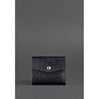 Кожаный кошелек цвет черный Blackwood Классический кошелек из натуральной кожи Компактный кошелек люкс класса