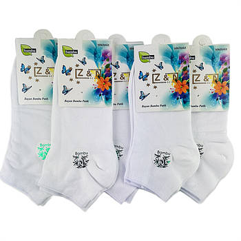 Білі бамбуковіе короткі жіночі шкарпетки Z&N Туреччина