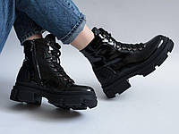 Женские кожаные ботинки черные Rugiada ШН-24-0321