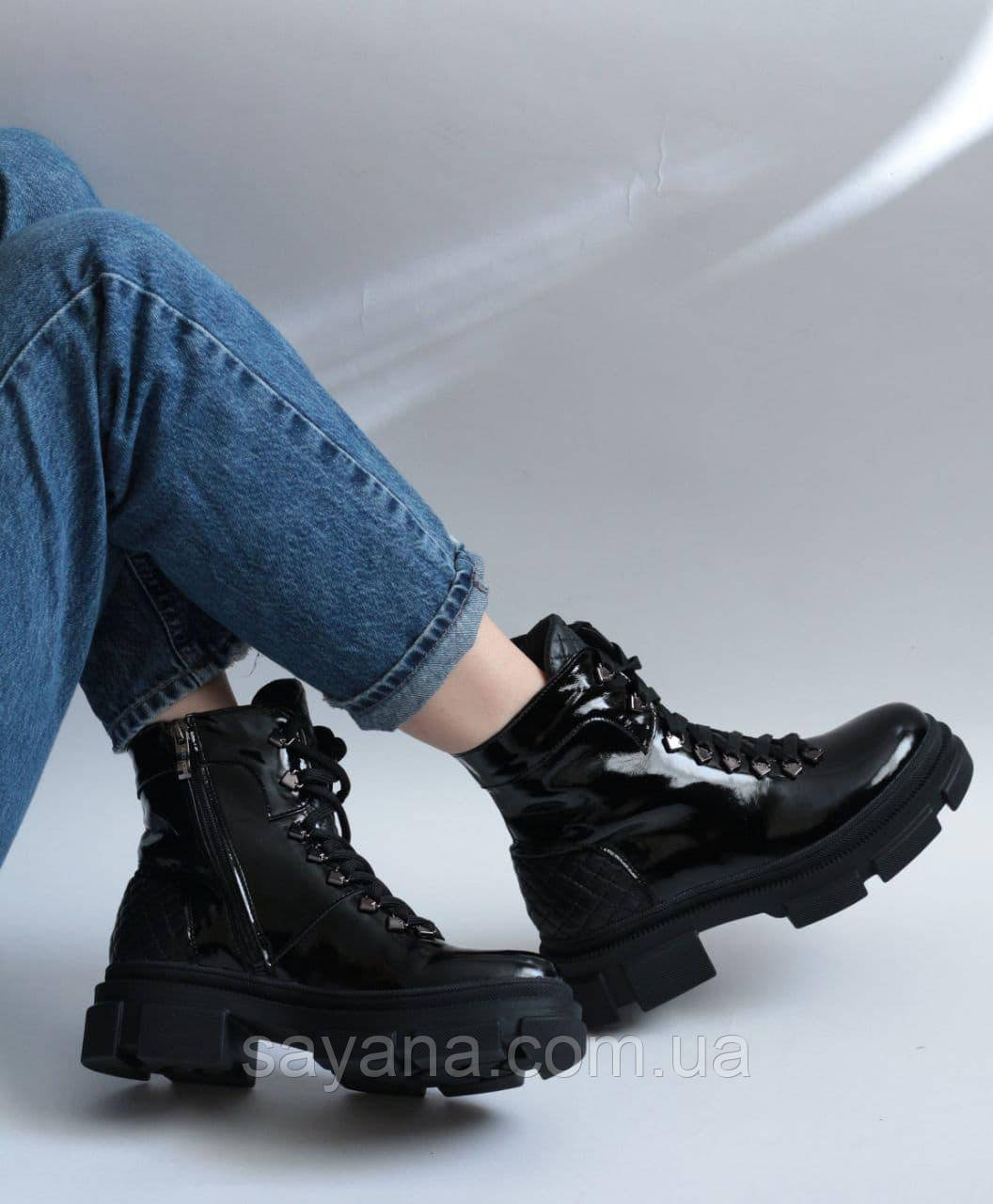 Женские кожаные ботинки черные Rugiada ШН-24-0321 - фото 6 - id-p1378661046