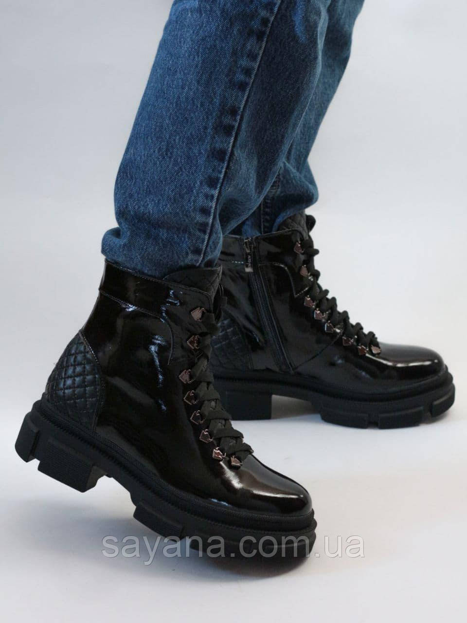 Женские кожаные ботинки черные Rugiada ШН-24-0321 - фото 3 - id-p1378661046