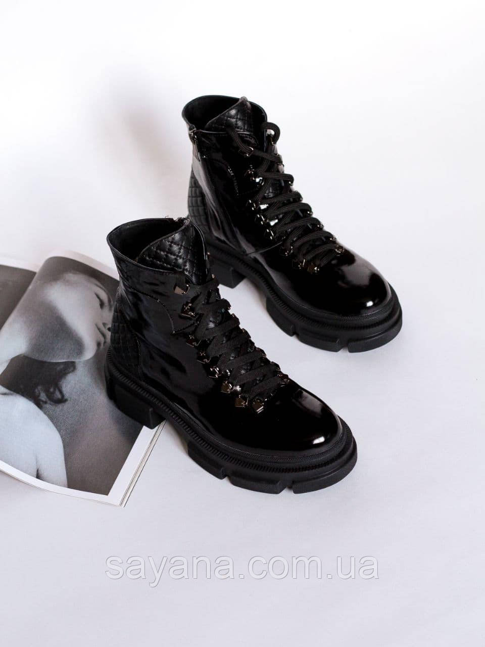 Женские кожаные ботинки черные Rugiada ШН-24-0321 - фото 2 - id-p1378661046