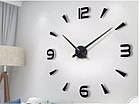 Великі настінні годинники 3D DIY Clock з арабськими цифрами чорні, фото 3