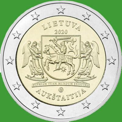 Литва 2 євро 2020 г. Аукштайтія. UNC