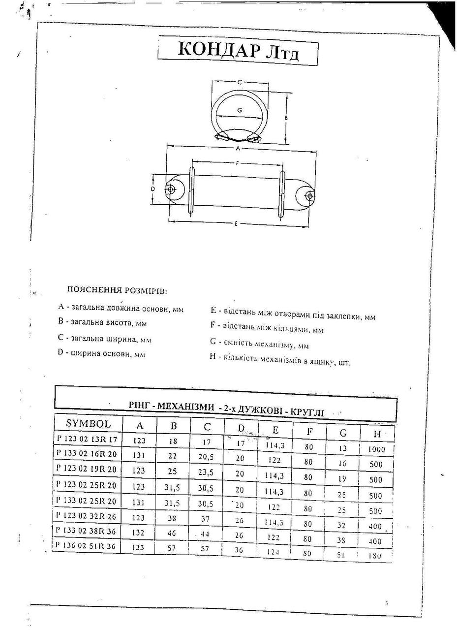 Рінг-механзм для папок 123 02 13 R 17