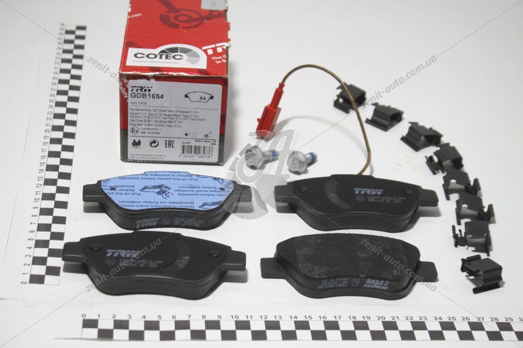 Колодки гальмівні дискові передні Fiat Stilo (04-), Grande Punto, Doblo 05, Bravo (-07) (GDB1654) TRW