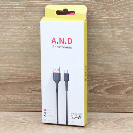 Кабель A.N.D UC-04 USB- Type-C 1м 2.4A, фото 3