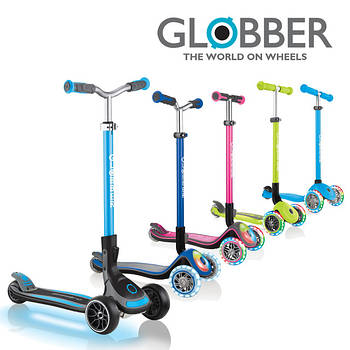 Самокати Globber Primo, Foldable, Elite, Deluxe, Flash, Prime, Master, Ultimum, Lights