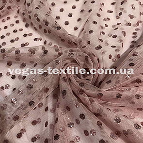 Сітка принт горох Рожевий