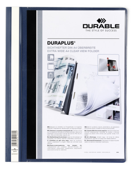 Папка-зшивач для презентацій синя DURAPLUS® А4+ Durable, Німеччина