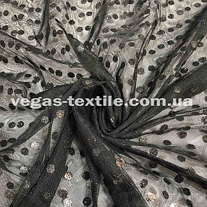 Сітка принт горох Чорний