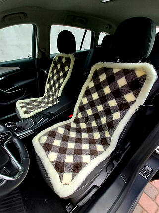 Автомобільні хутряні накидки авточохли на сидіння автомобіля з овечої шерсті чохли автонакидки з овчини Р2, фото 1