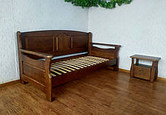 Гарний кухонний диван зі спальним місцем із масиву натурального дерева "Орфей Преміум" від виробника горіх лісовий, 80х190